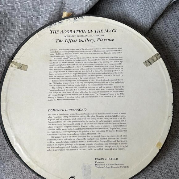 Vintage 1966 Circular Puzzle in the image of 'Adoration of the Magi" by Domenico - Picture 3 of 3